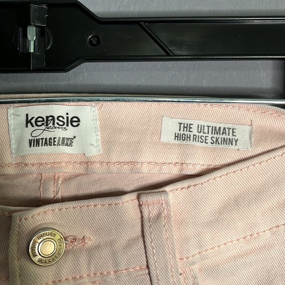 Kensie Ultimate High Rise Skinny Light Pink Jeans 2 - Picture 2 of 8